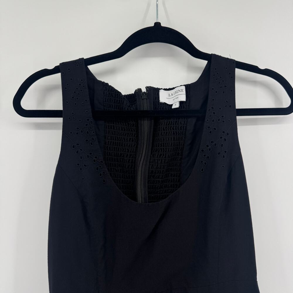 La Ligne Harper Eyelet Cotton Poplin Sleeveless Midi Dress - Size Small NWOT - Picture 3 of 7
